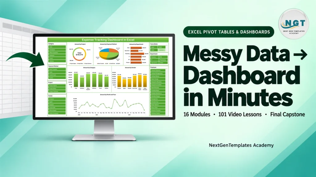 Excel Pivot Tables & Dashboards: Basic to Advanced course
